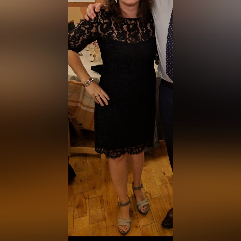 Pamela Roland Navy Lace Dress
